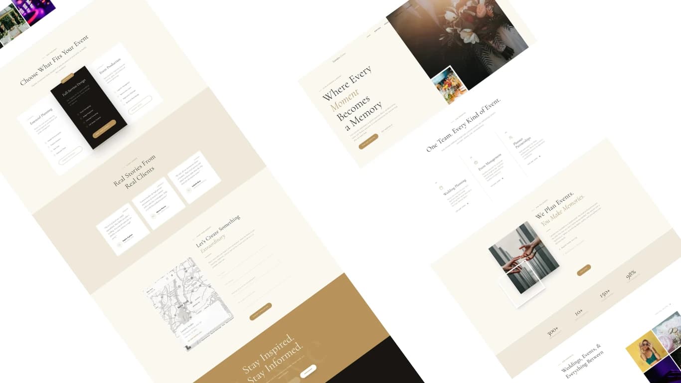 Lumière Events — premium wedding and events website design