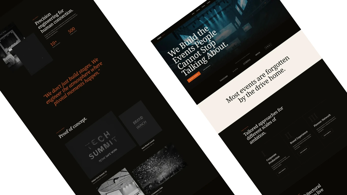 Lumière Events — premium wedding and events website design